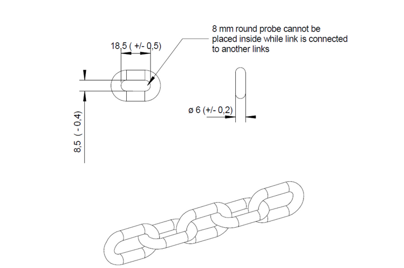 Stainless Steel Chain KBT - Short Link 6mm Per Metre