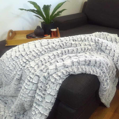Calming Blanket with Foot Pocket – Stone Fur