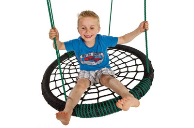 Nest Swing 'OVAL' - PP Rope with Adjustable Ropes - Black/Green