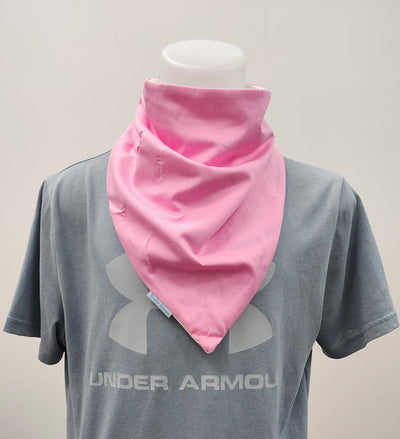 Teenager bandana pink color on grey shirt