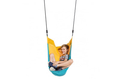 Cocoon Seat 'DENOH' with Adjustable Ropes - Turquoise/Yellow