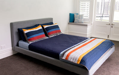 dark blue waterproof sheet double queen king bed