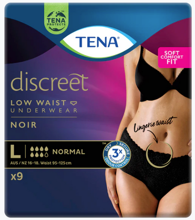 Tena Women's Pants Discreet Low Waist Noir