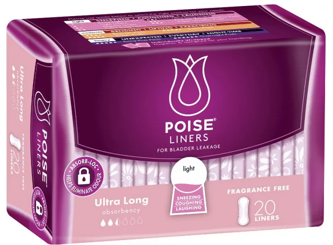Poise Ultra Long Liners 20 Pack