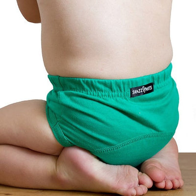 Toddler wear green training pants