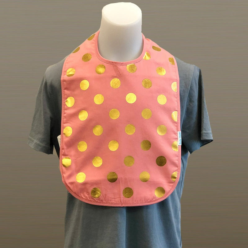 Teenager Pink & gold dots patterned bib